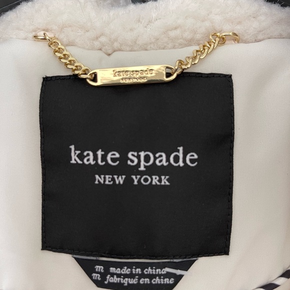 Kate Spade NEW with tags white fur hood puffer coat - Picture 2 of 11